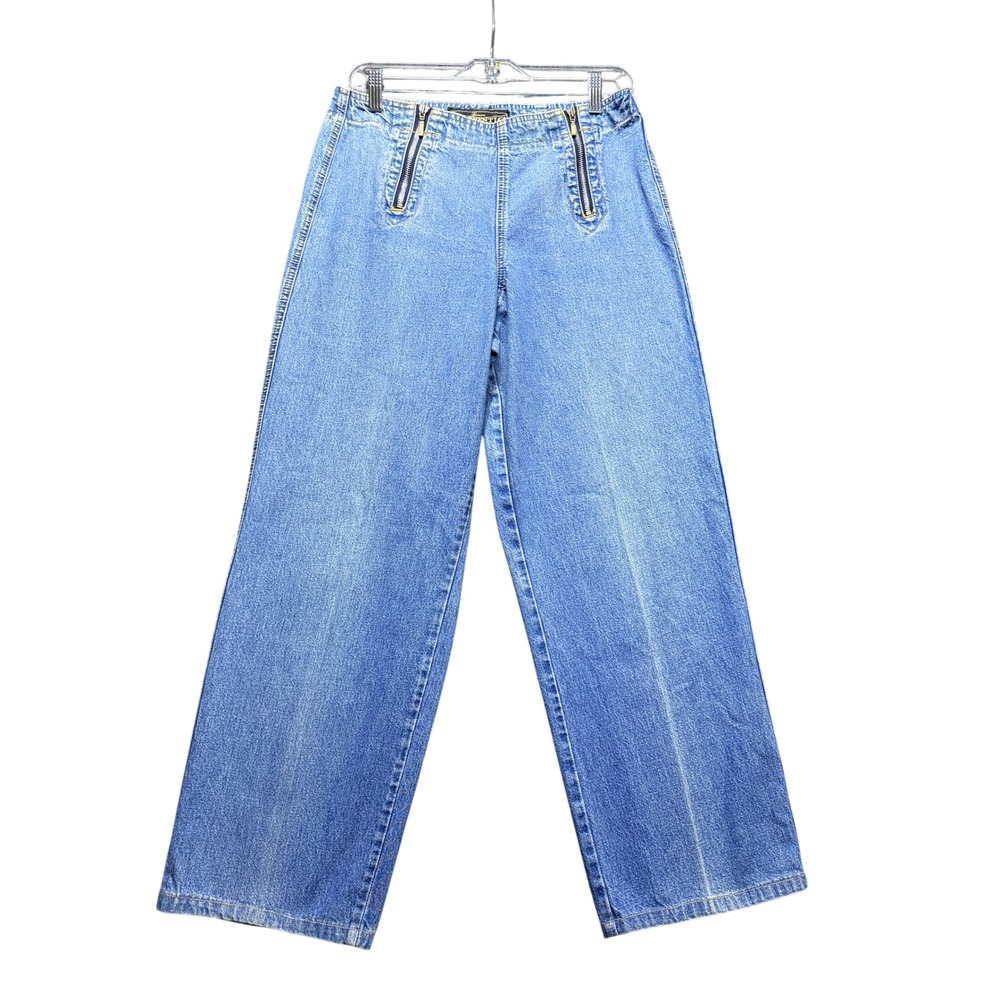 Paris Sport Club Jeans Juniors 11 Blue Double Front Zip Wide Leg K1565090